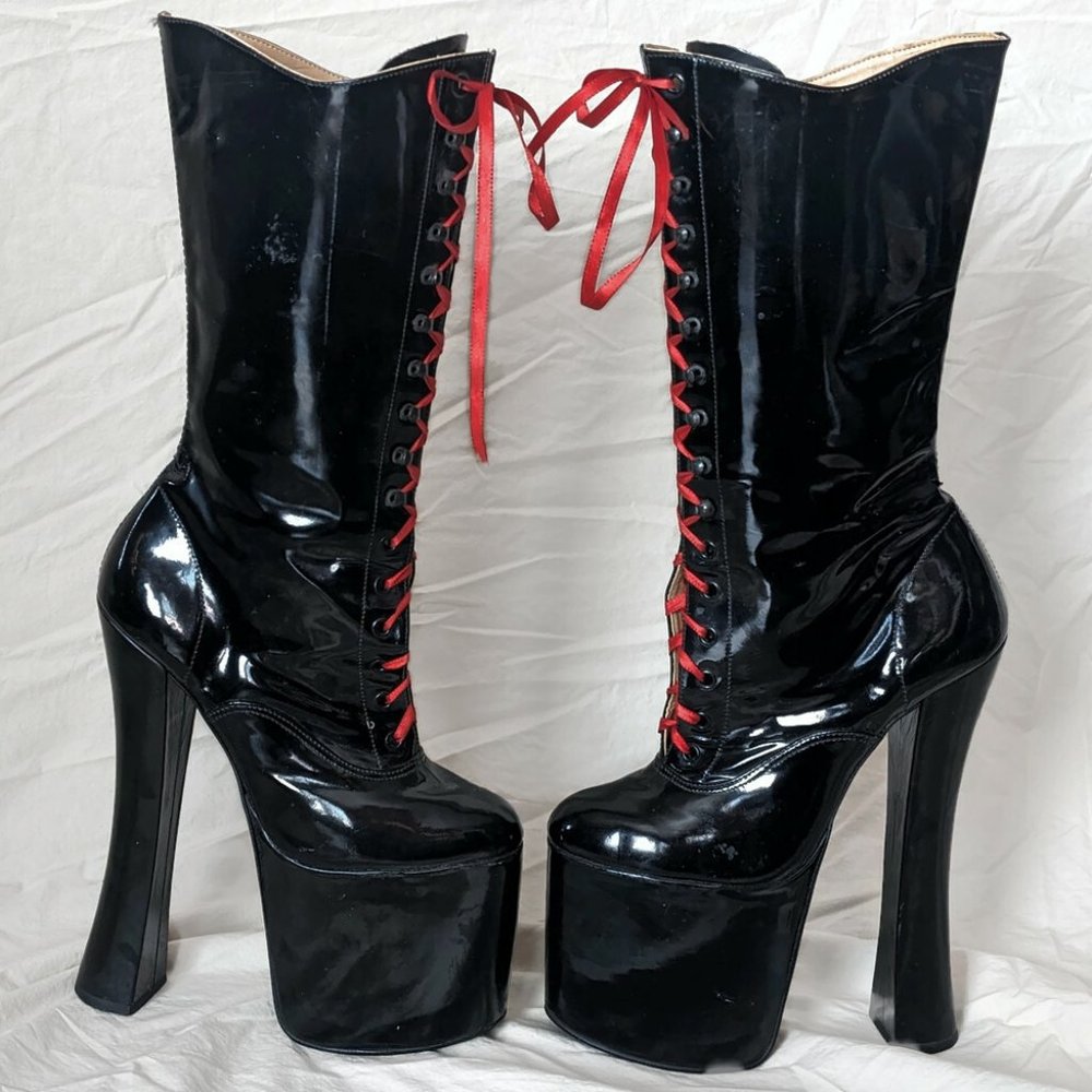 Ritual Extreme Fetish Boots 90s Vintage Patent Leather